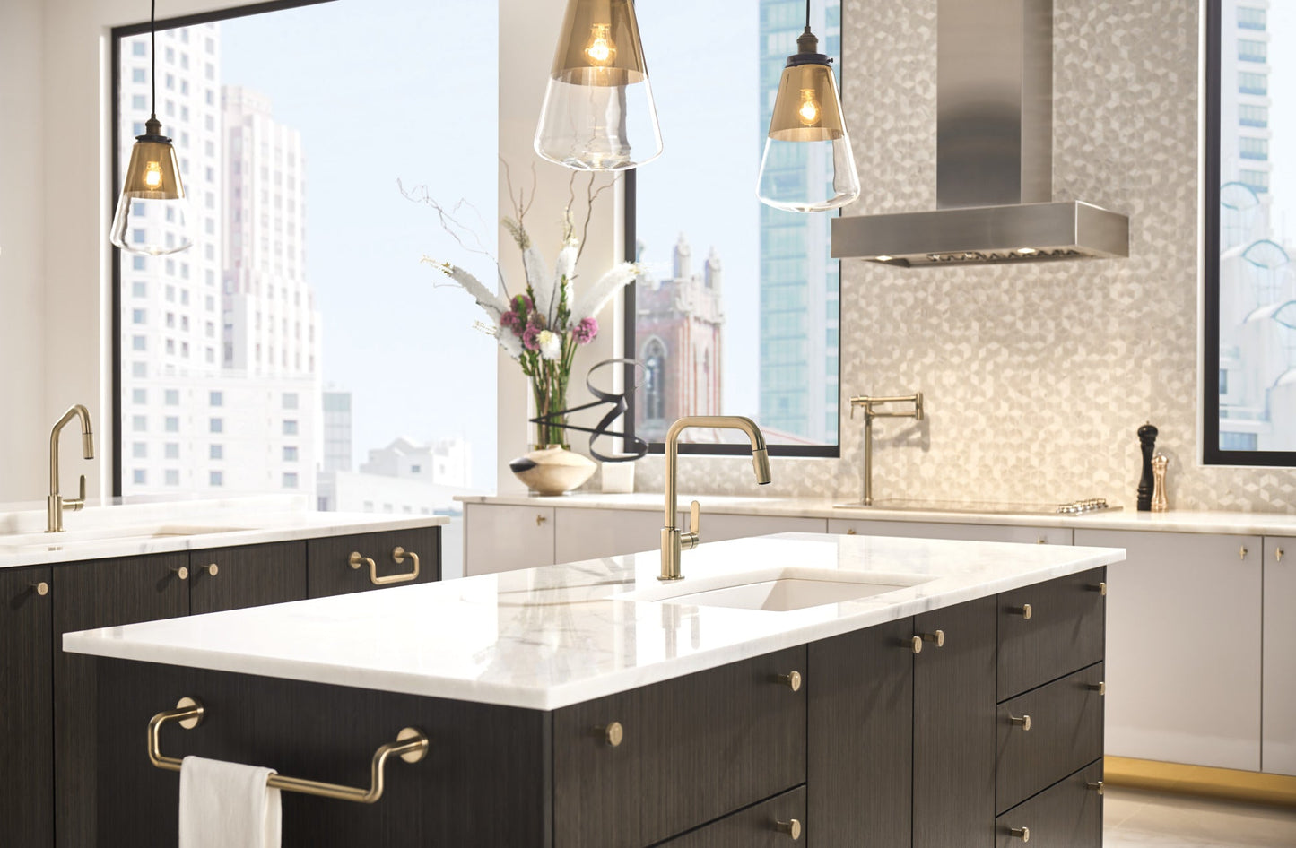 Brizo Litze 63064LF Pull-Down Faucet with Angled Spout and Industrial Handle