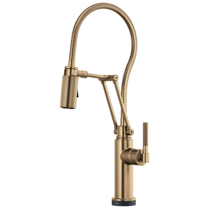 Brizo Litze 64143LF SmartTouch Articulating Kitchen Faucet With Finished Hose
