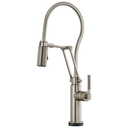Brizo Litze 64143LF SmartTouch Articulating Kitchen Faucet With Finished Hose