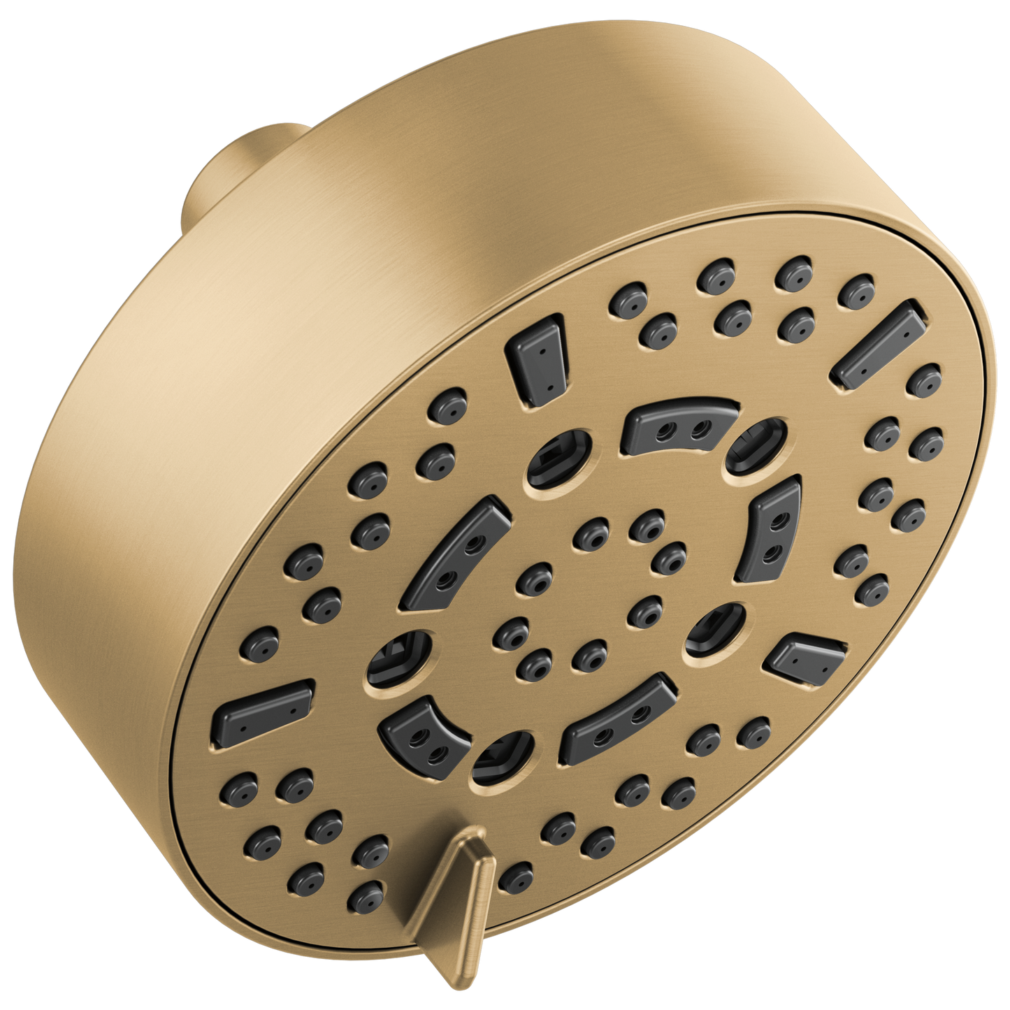 Brizo Essential Shower 87292 5” Linear Round H2Okinetic Multi-Function Wall Mount Shower Head - 2.5 GPM, luxe gold