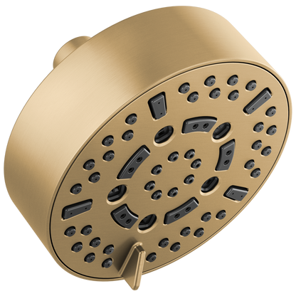 Brizo Essential Shower 87292 5” Linear Round H2Okinetic Multi-Function Wall Mount Shower Head - 2.5 GPM, luxe gold