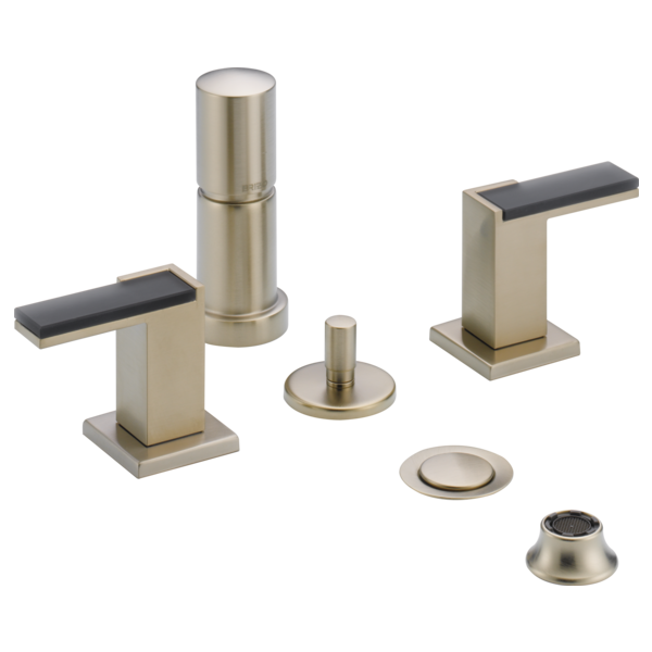 Brizo Siderna HL5382 Widespread Lavatory and Bidet Solar Gray Glass Lever Handle Kit
