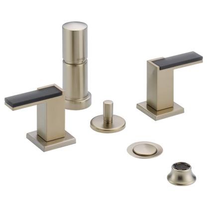 Brizo Siderna HL5382 Widespread Lavatory and Bidet Solar Gray Glass Lever Handle Kit