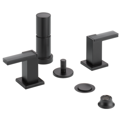 Brizo Siderna HL5382 Widespread Lavatory and Bidet Solar Gray Glass Lever Handle Kit