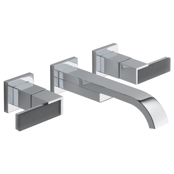 Brizo Siderna HL5882 Wall Mount Lavatory Solar Gray Glass Lever Handle Kit
