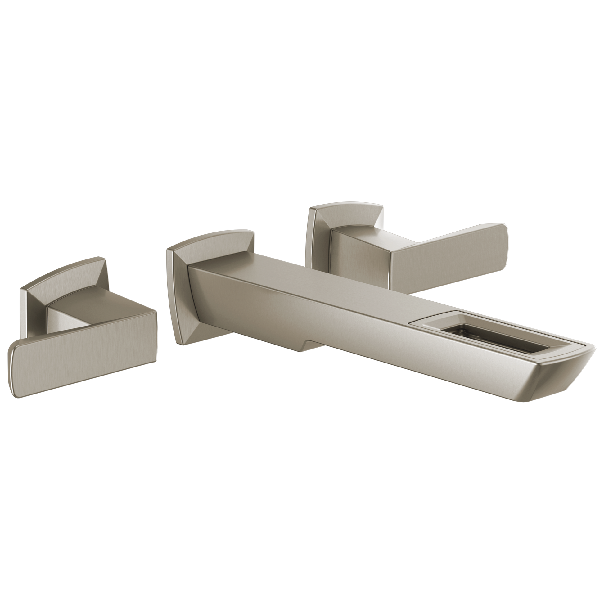 Brizo Vettis T65886LF Two-Handle Wall Mount Lavatory Faucet With Open-Flow Spout 1.2 GPM, luxe nickel