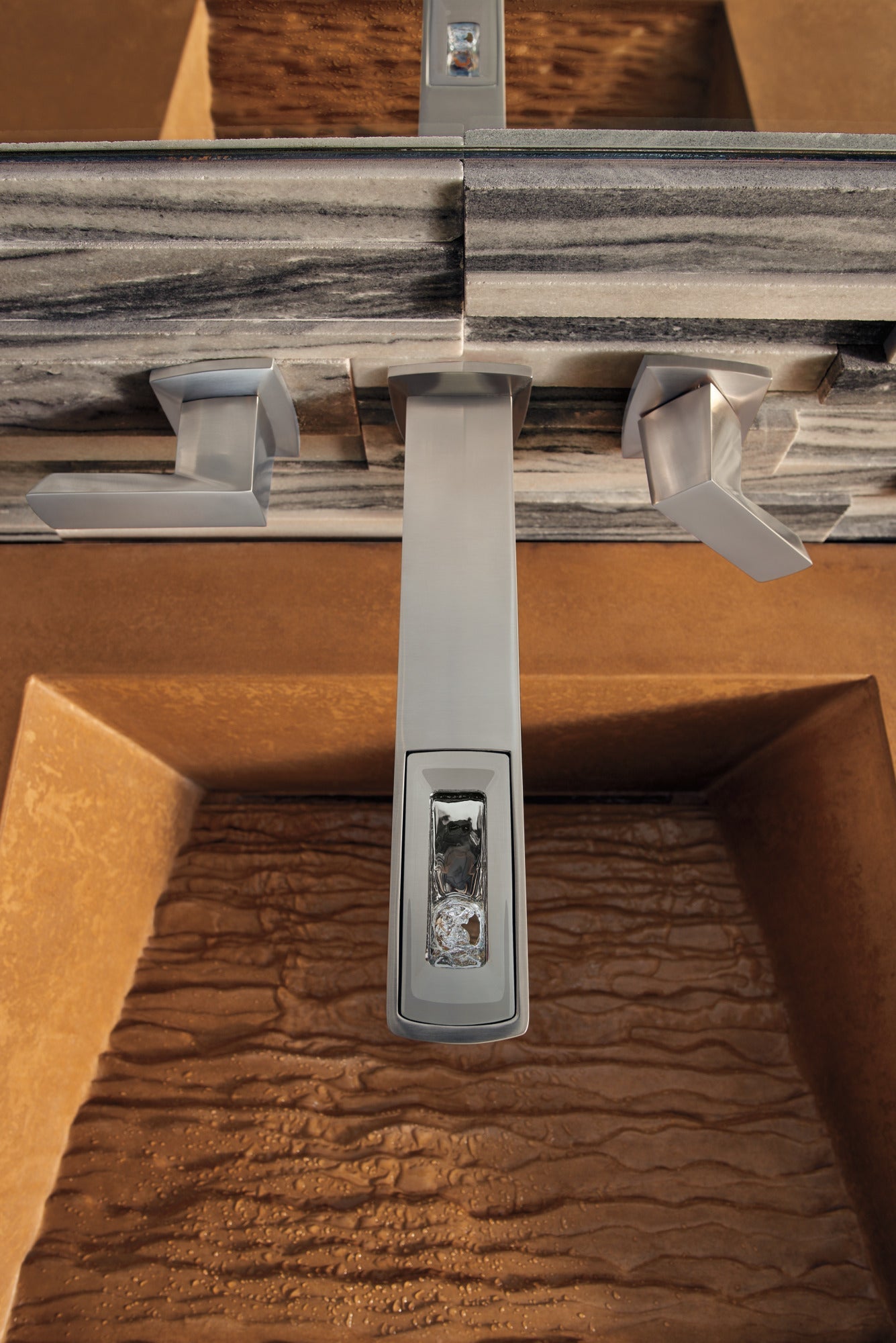 Brizo Vettis T65886LF Two-Handle Wall Mount Lavatory Faucet With Open-Flow Spout 1.2 GPM