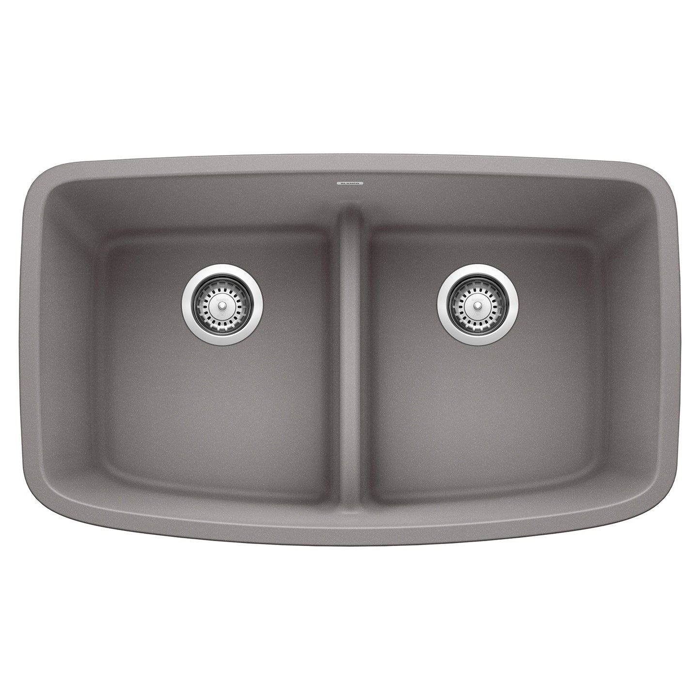 BLANCO 442202 Valea Equal Double Bowl Kitchen Sink with Low Divide - Metallic Gray