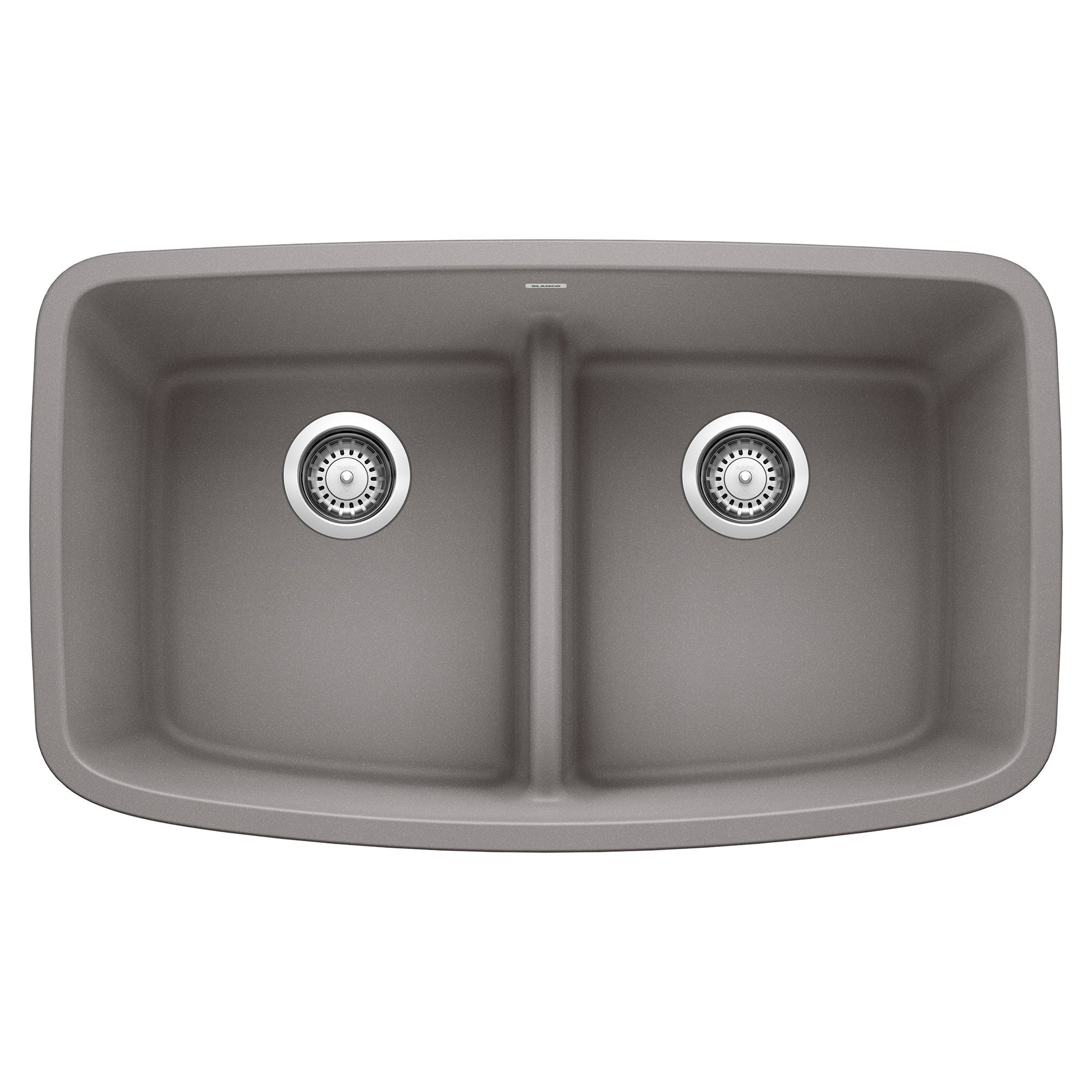 BLANCO 442202 Valea Equal Double Bowl Kitchen Sink with Low Divide - Metallic Gray
