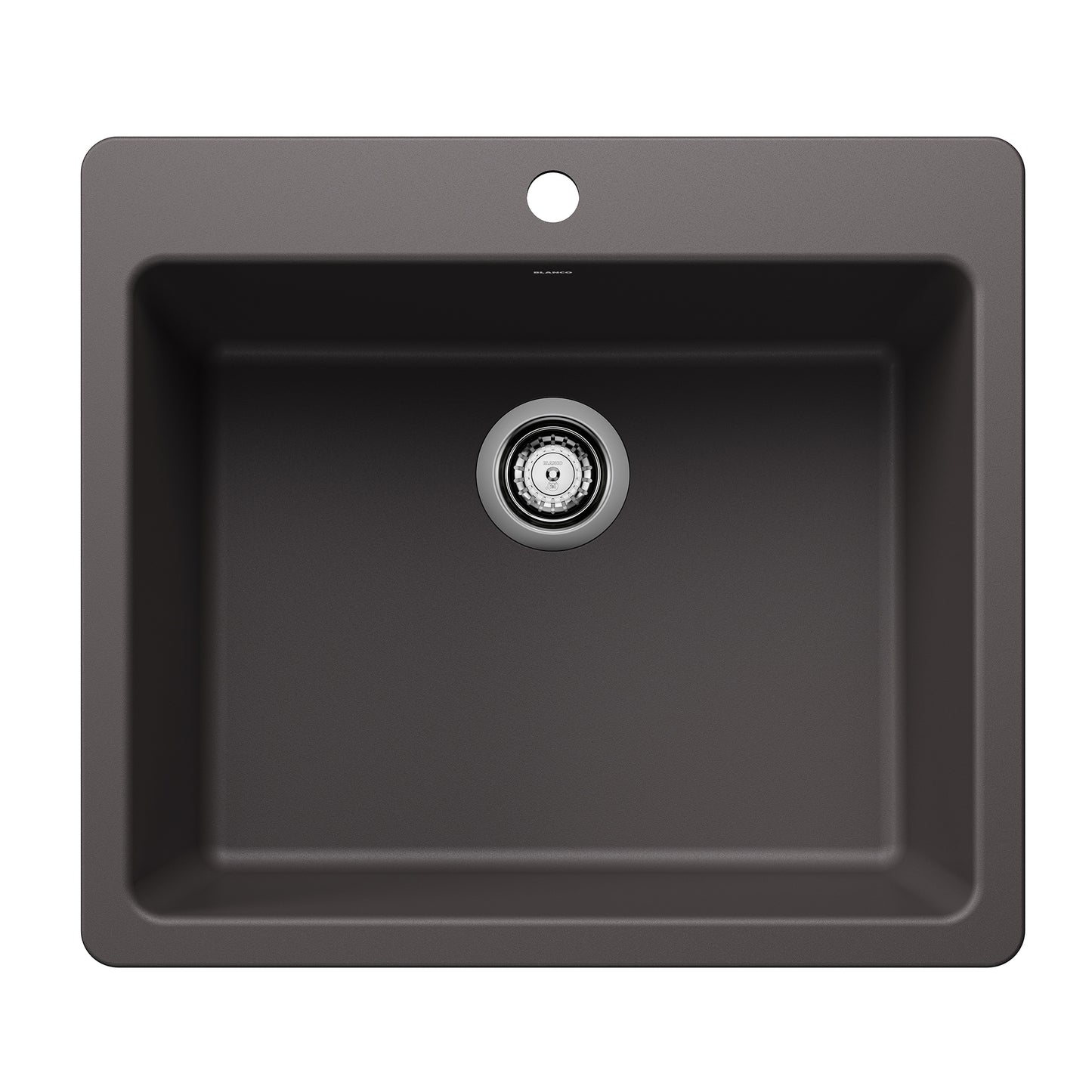 BLANCO Liven SILGRANIT 25" Single Bowl Dual Mount Kitchen Sink - Cinder