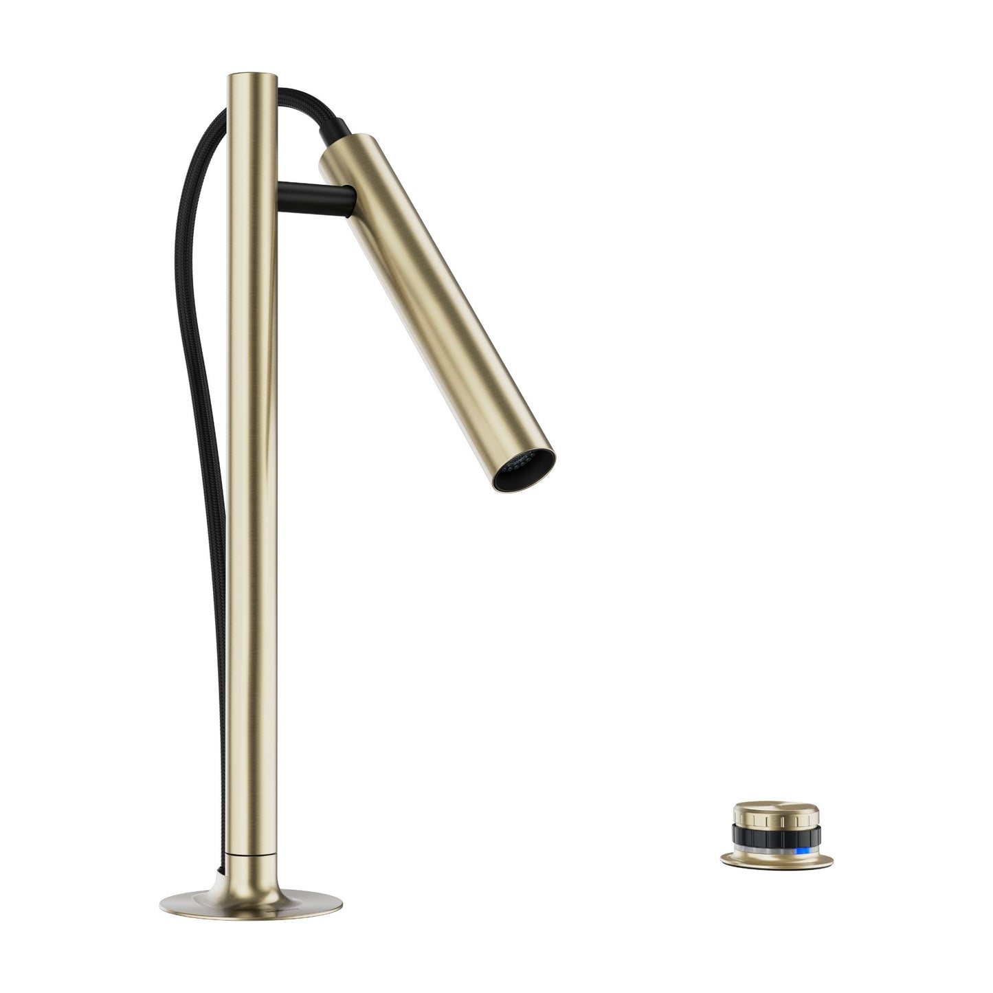 BLANCO Luneoo Pull-Down Dual-Spray Kitchen Faucet with Push Button Activation - Satin Gold