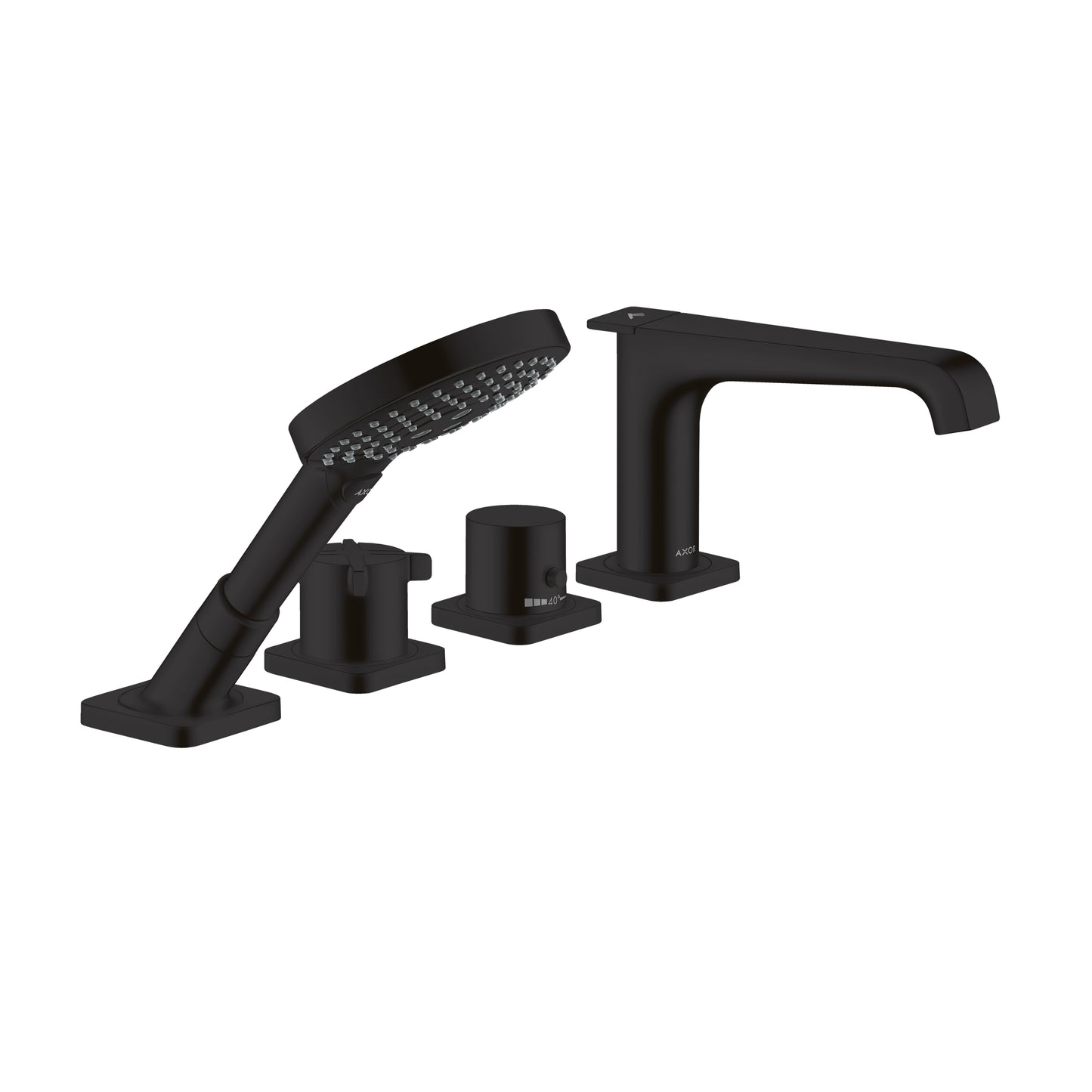 AXOR Citterio E 4-Hole Thermostatic Roman Tub Set Trim with 1.75 GPM Handshower