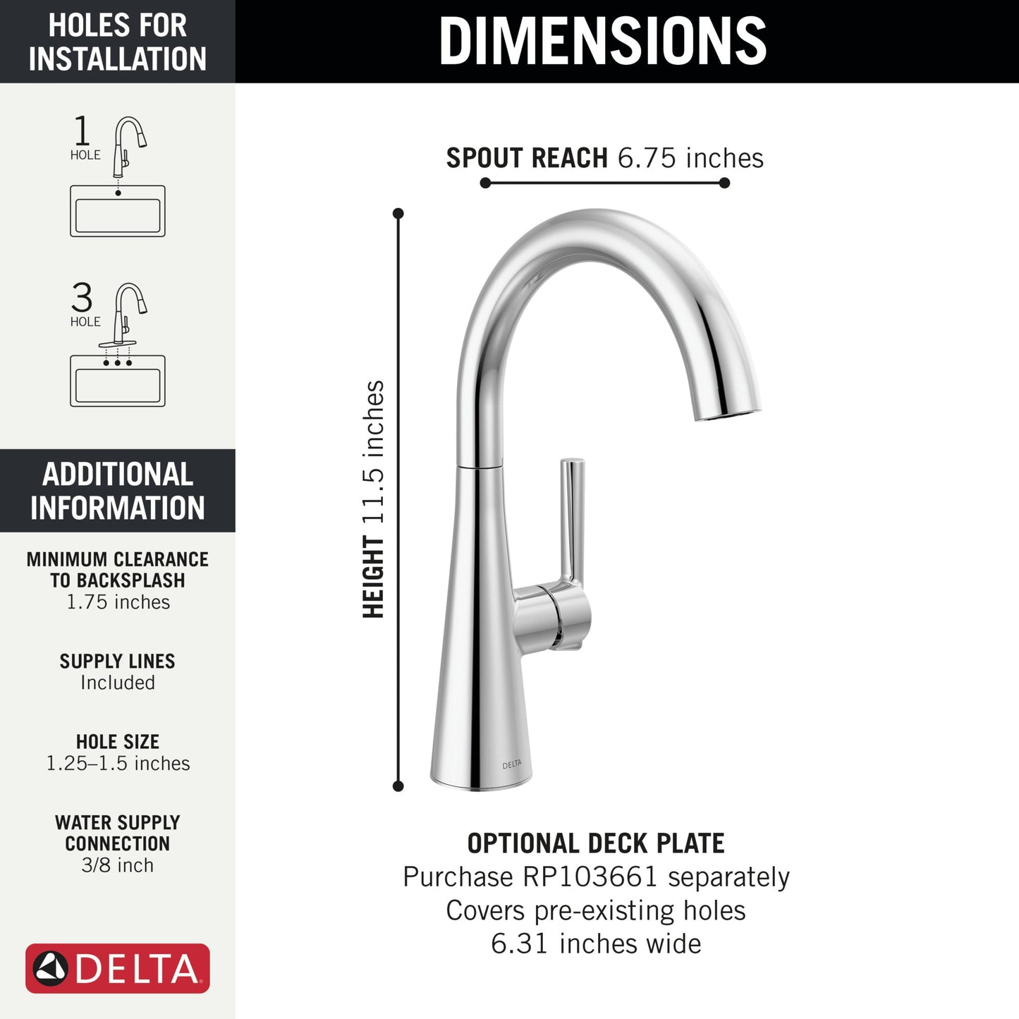 Delta 14882LF Single Handle Bar Prep Faucet