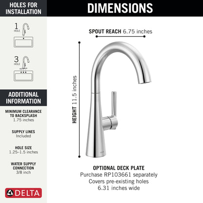 Delta 14882LF Single Handle Bar Prep Faucet