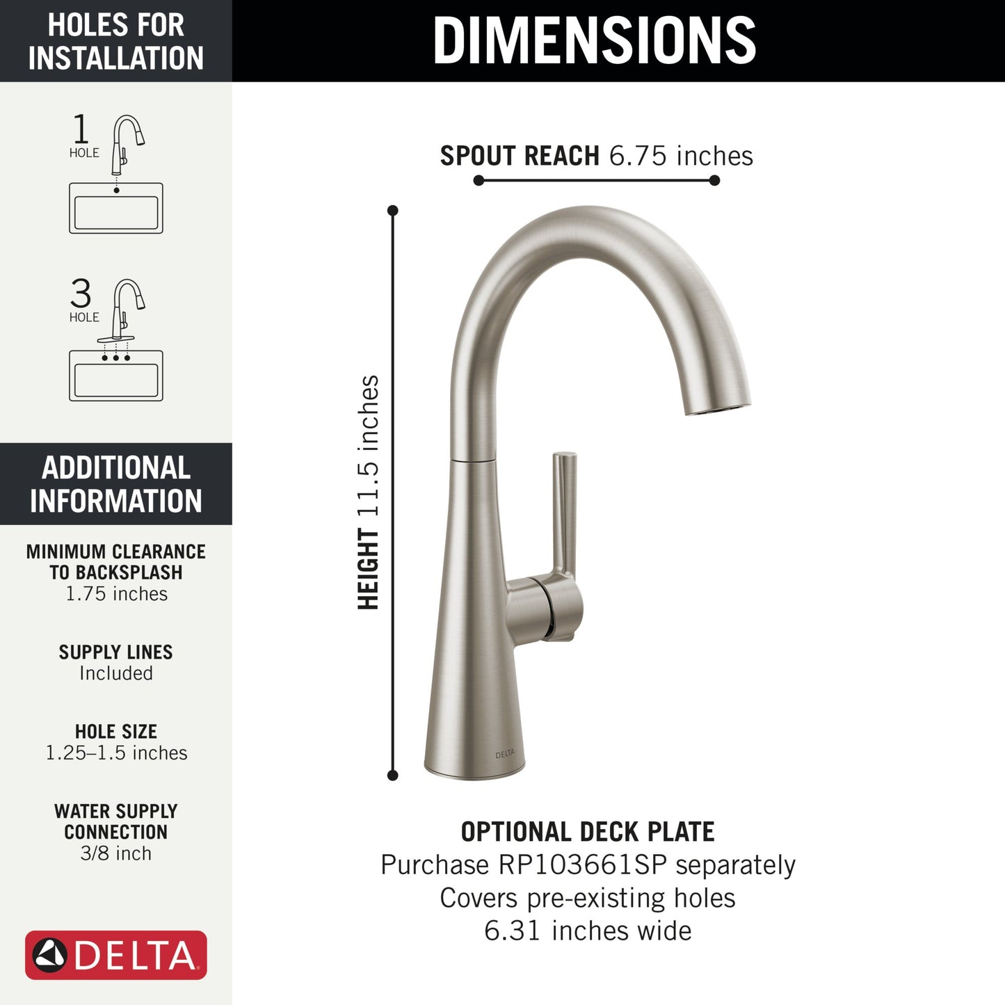 Delta 14882LF Single Handle Bar Prep Faucet