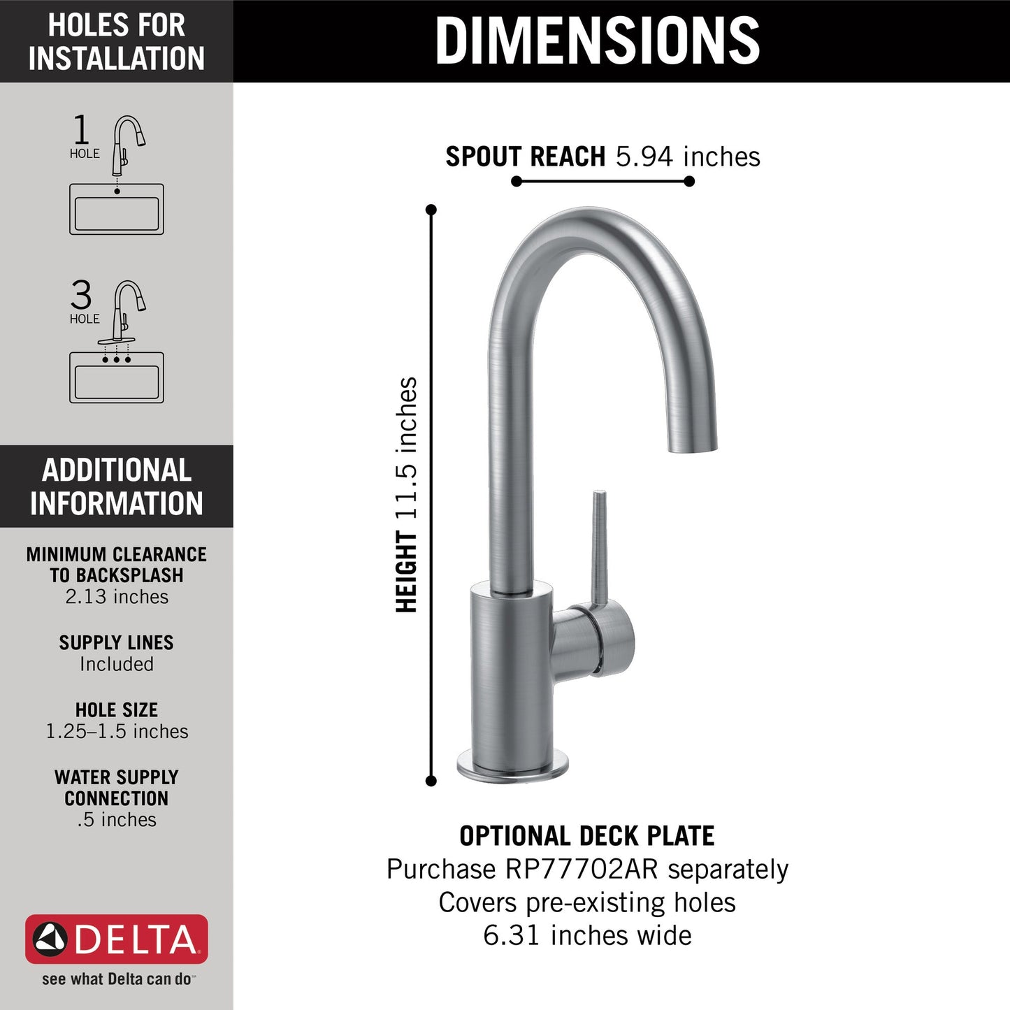 Delta Trinsic 1959LF True Bar Limited Swivel