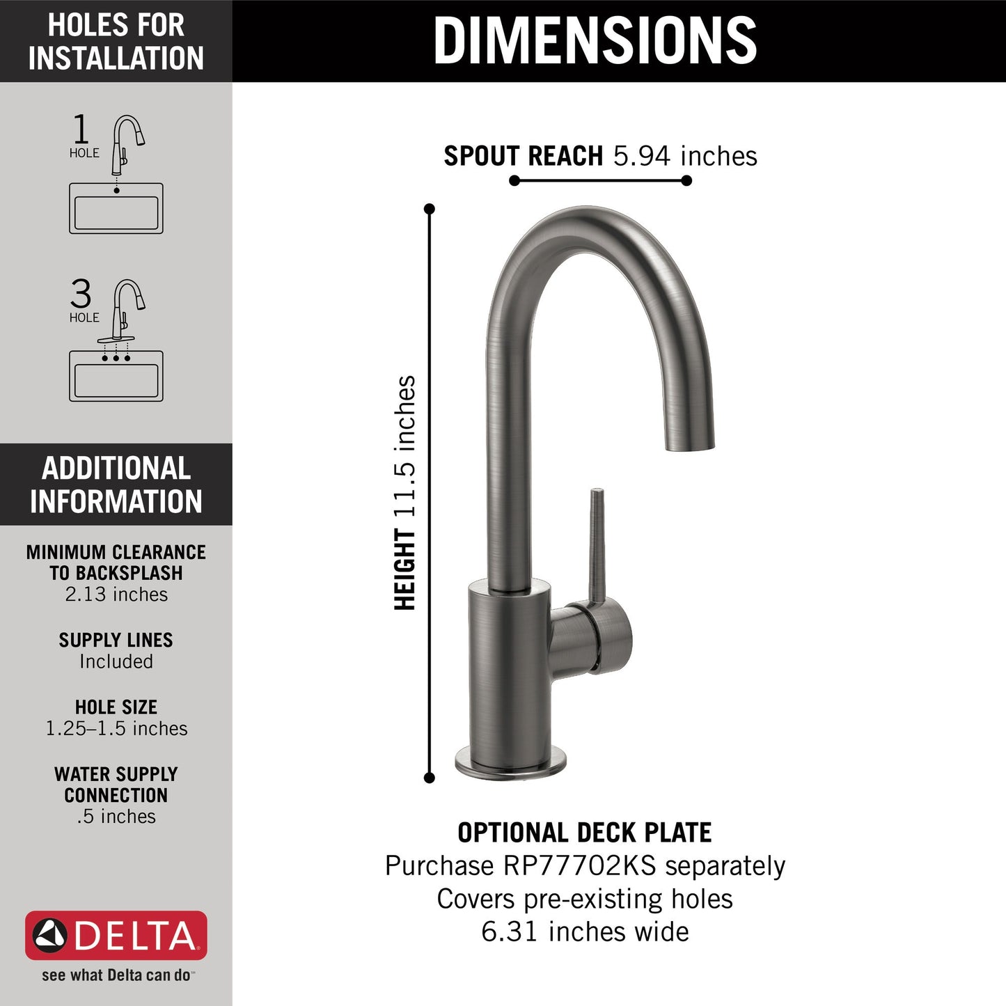 Delta Trinsic 1959LF True Bar Limited Swivel