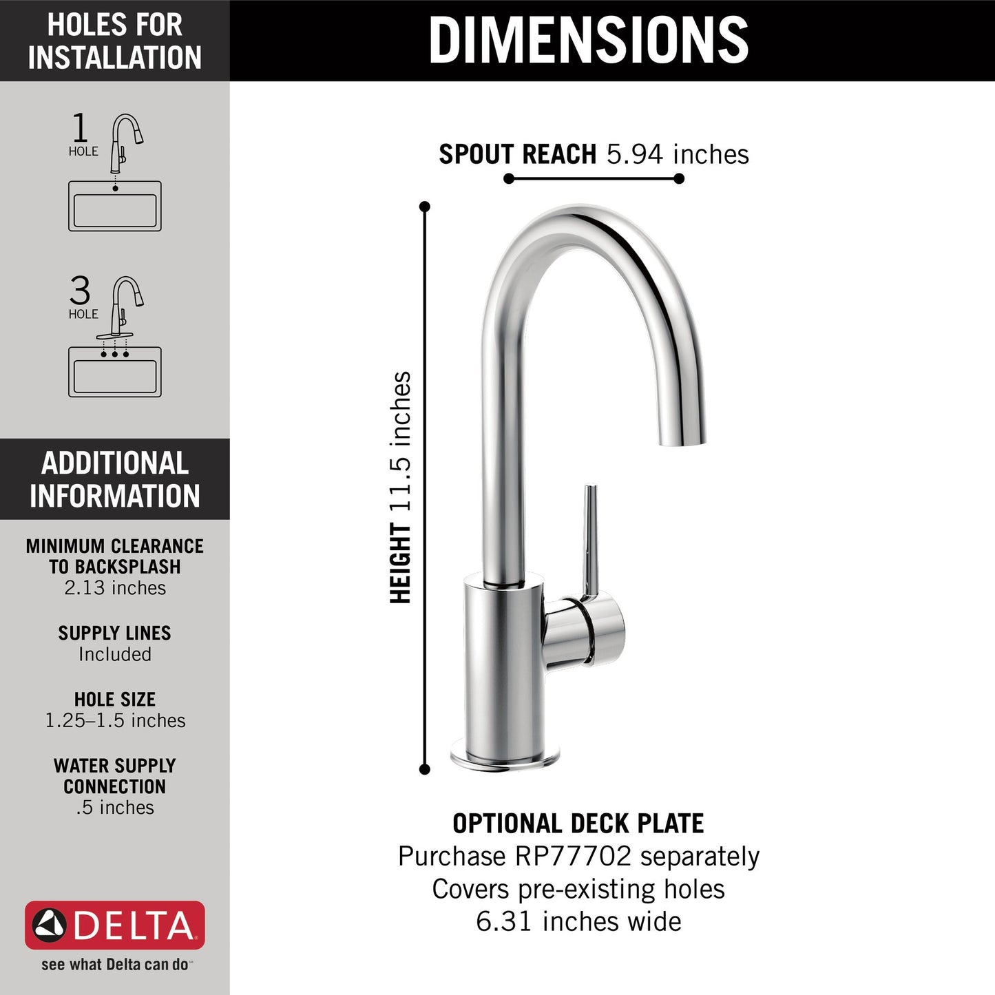 Delta Trinsic 1959LF True Bar Limited Swivel