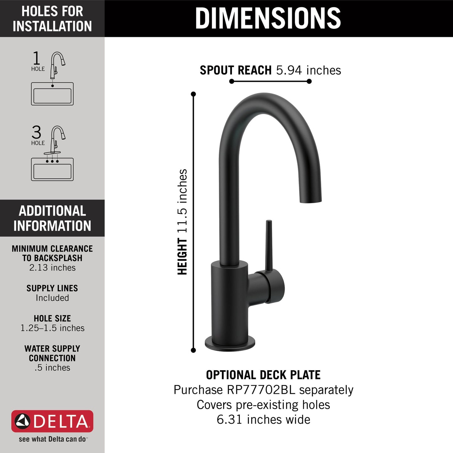 Delta Trinsic 1959LF True Bar Limited Swivel