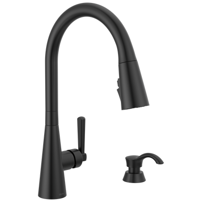 Delta Boyd 19893Z Single Handle Pull-Down Kitchen Faucet with Soap Dispenser and ShieldSpray Technology