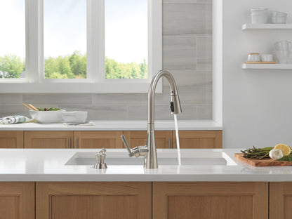 Delta Boyd 19893Z Single Handle Pull-Down Kitchen Faucet with Soap Dispenser and ShieldSpray Technology
