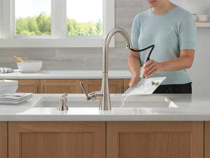 Delta Boyd 19893Z Single Handle Pull-Down Kitchen Faucet with Soap Dispenser and ShieldSpray Technology