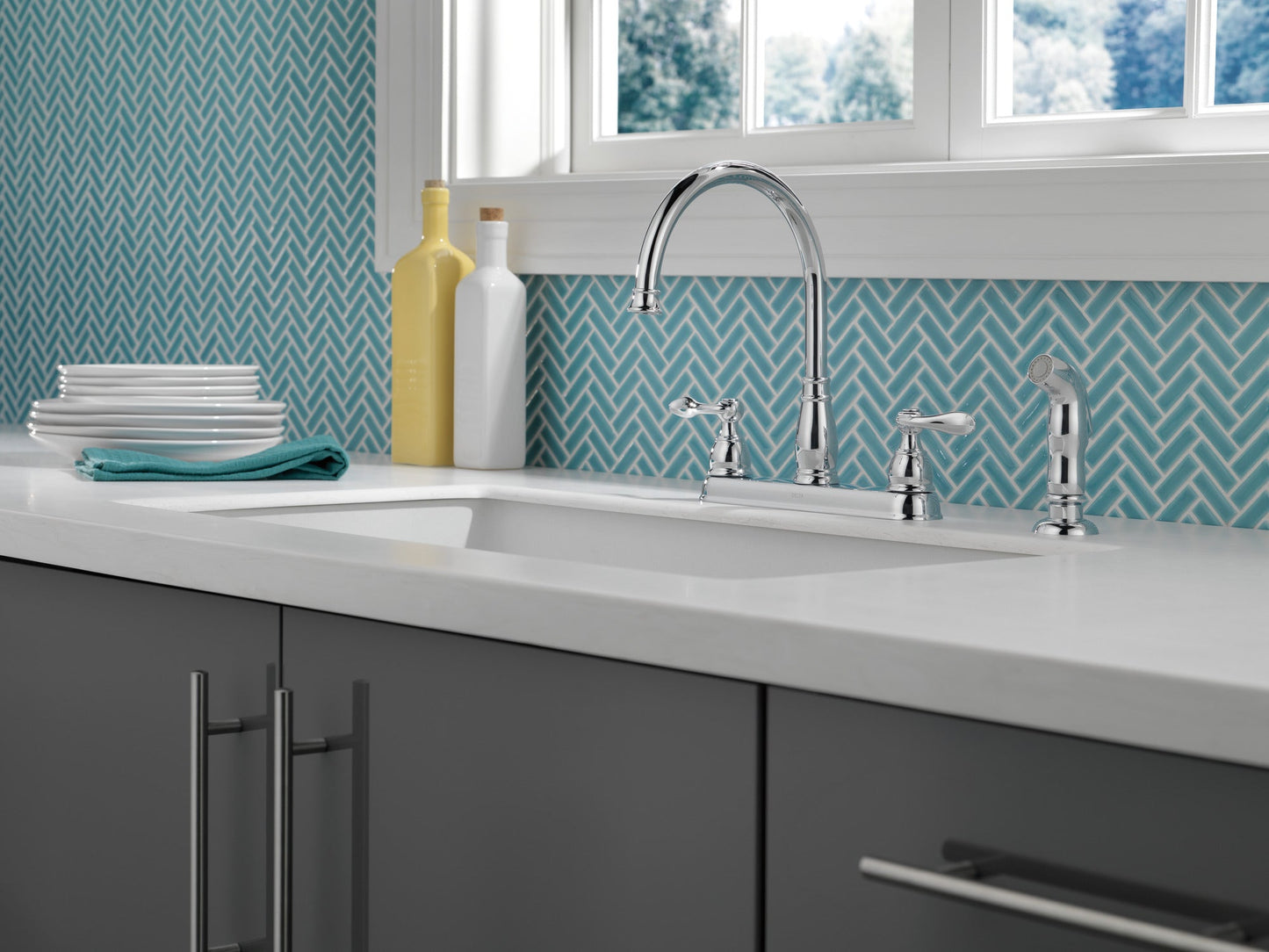 Delta Windemere 21996LF Two Handle Kitchen Faucet