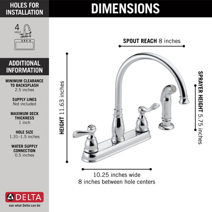Delta Windemere 21996LF Two Handle Kitchen Faucet