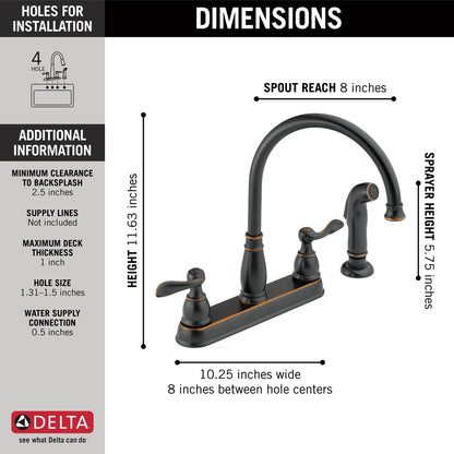 Delta Windemere 21996LF Two Handle Kitchen Faucet
