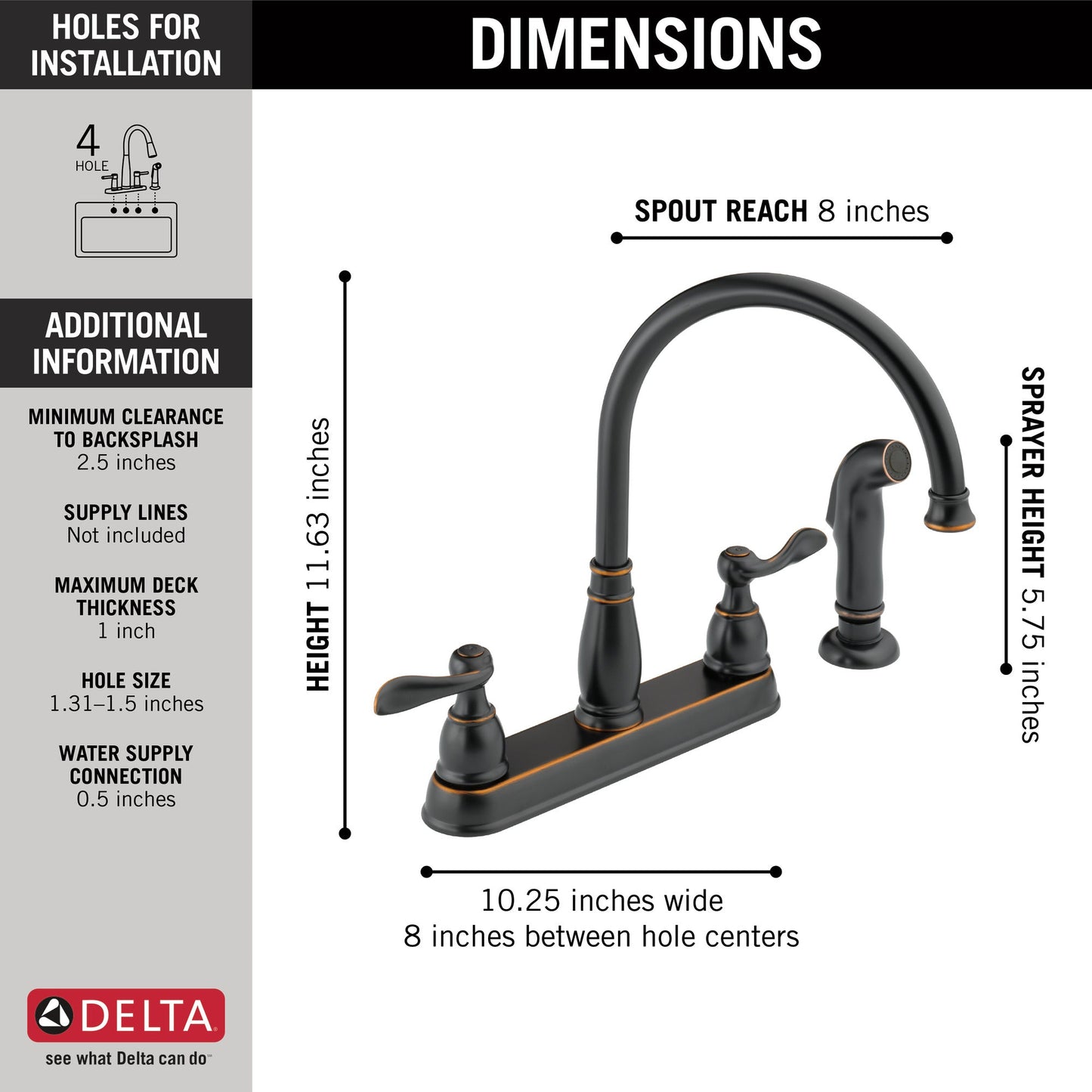 Delta Windemere 21996LF Two Handle Kitchen Faucet