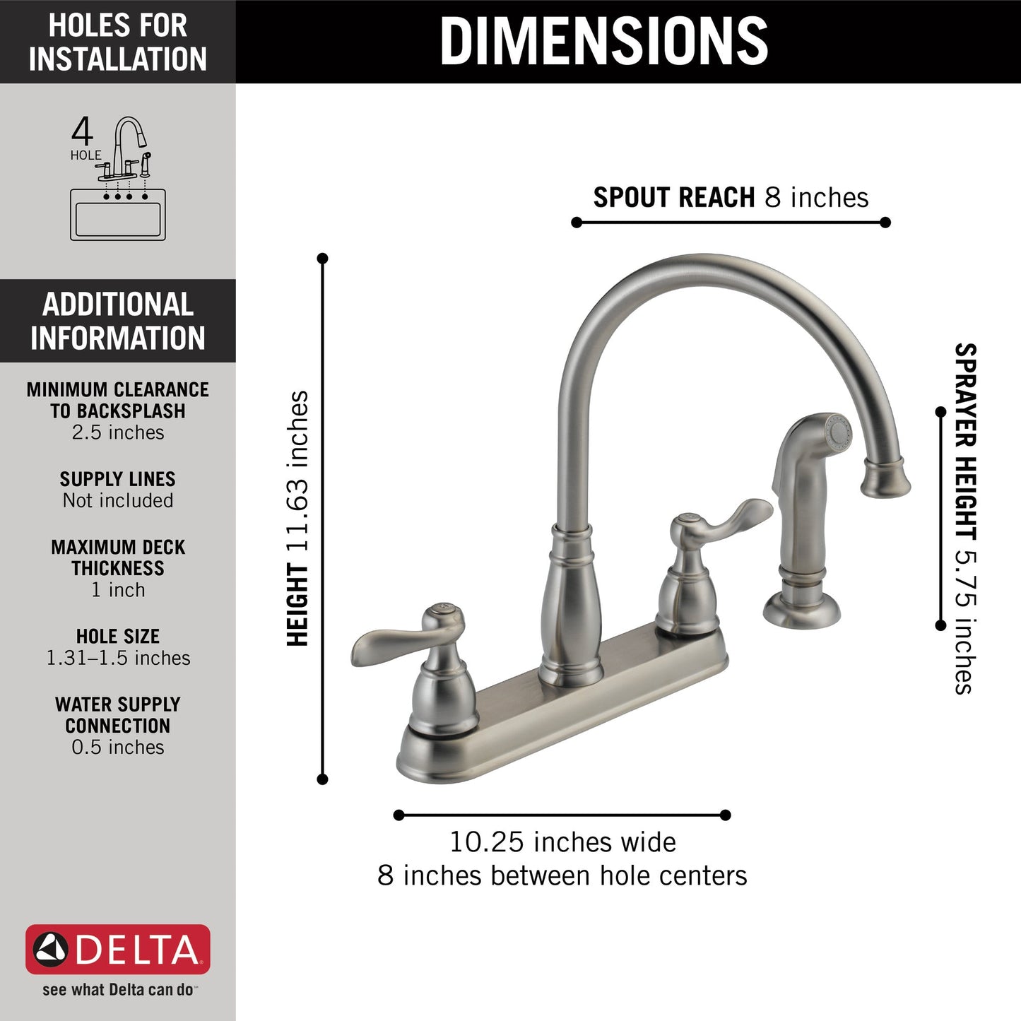 Delta Windemere 21996LF Two Handle Kitchen Faucet