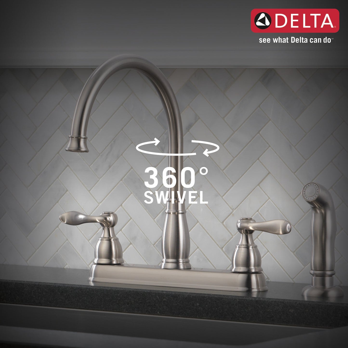 Delta Windemere 21996LF Two Handle Kitchen Faucet