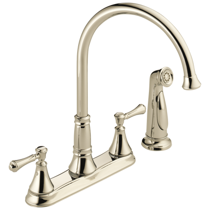 Delta Cassidy 2497LF Two Handle Kitchen Faucet with Spray