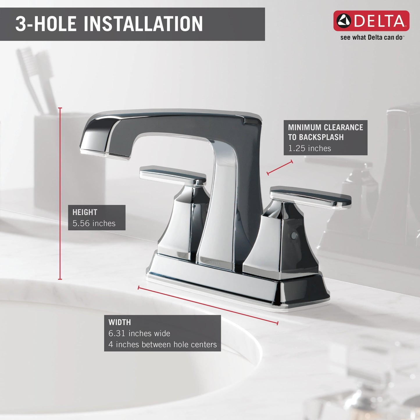 Delta Ashlyn 2564 Two Handle Centerset Bathroom Faucet