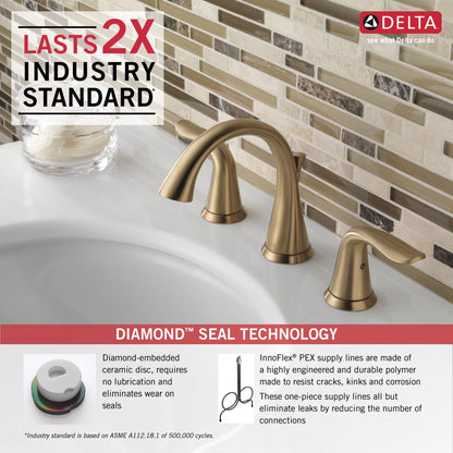 Delta Lahara 3538 Two Handle Widespread Bathroom Faucet
