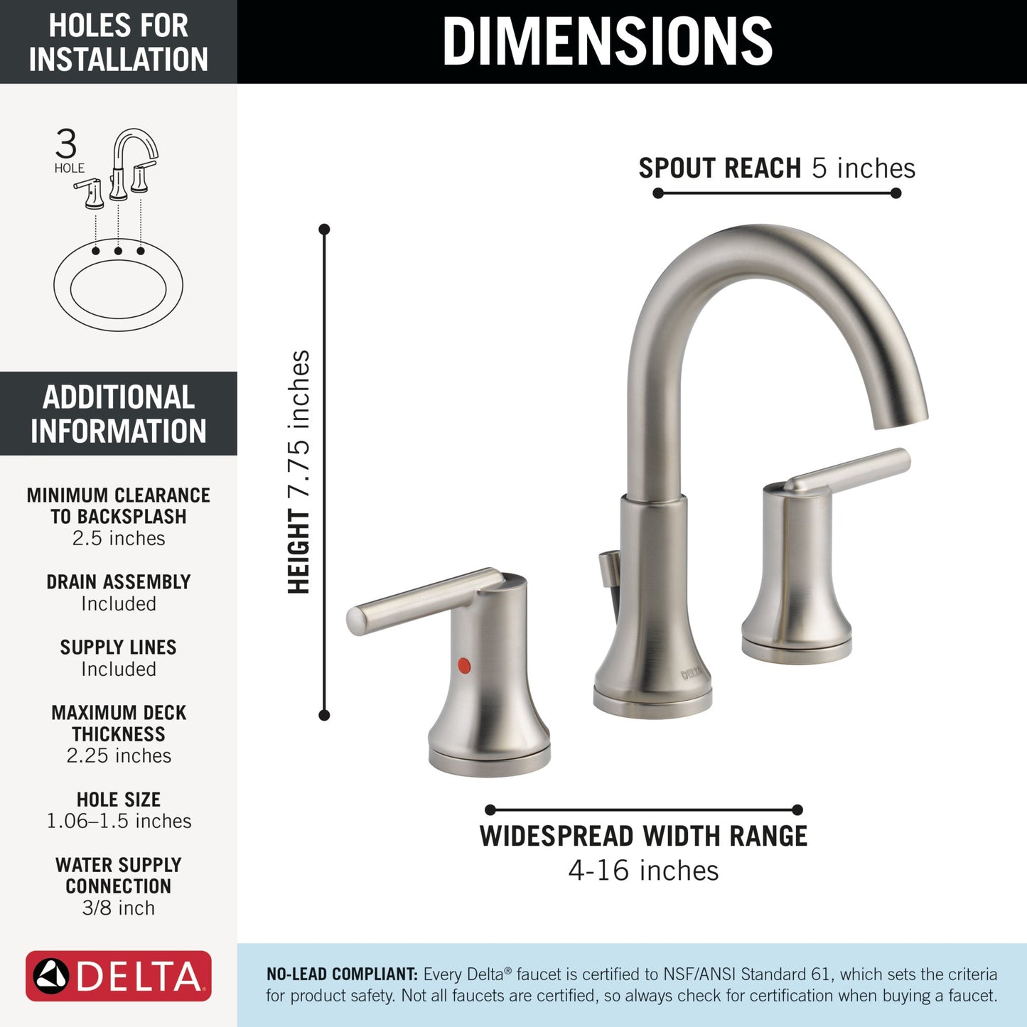 Delta Trinsic 3559 Two Handle Widespread Bathroom Faucet
