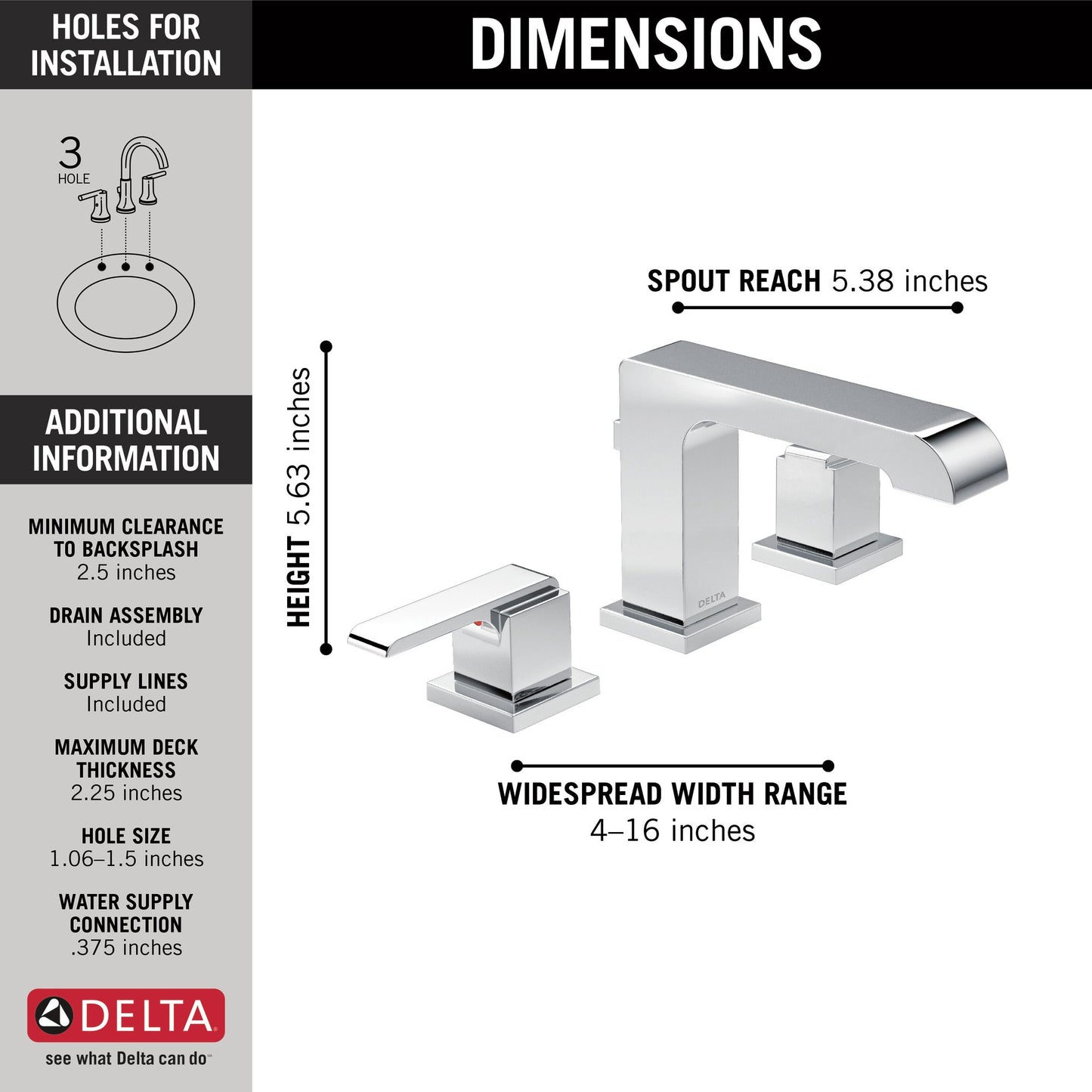 Delta Ara 3567 Two Handle Widespread Bathroom Faucet