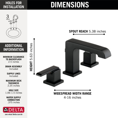 Delta Ara 3567 Two Handle Widespread Bathroom Faucet