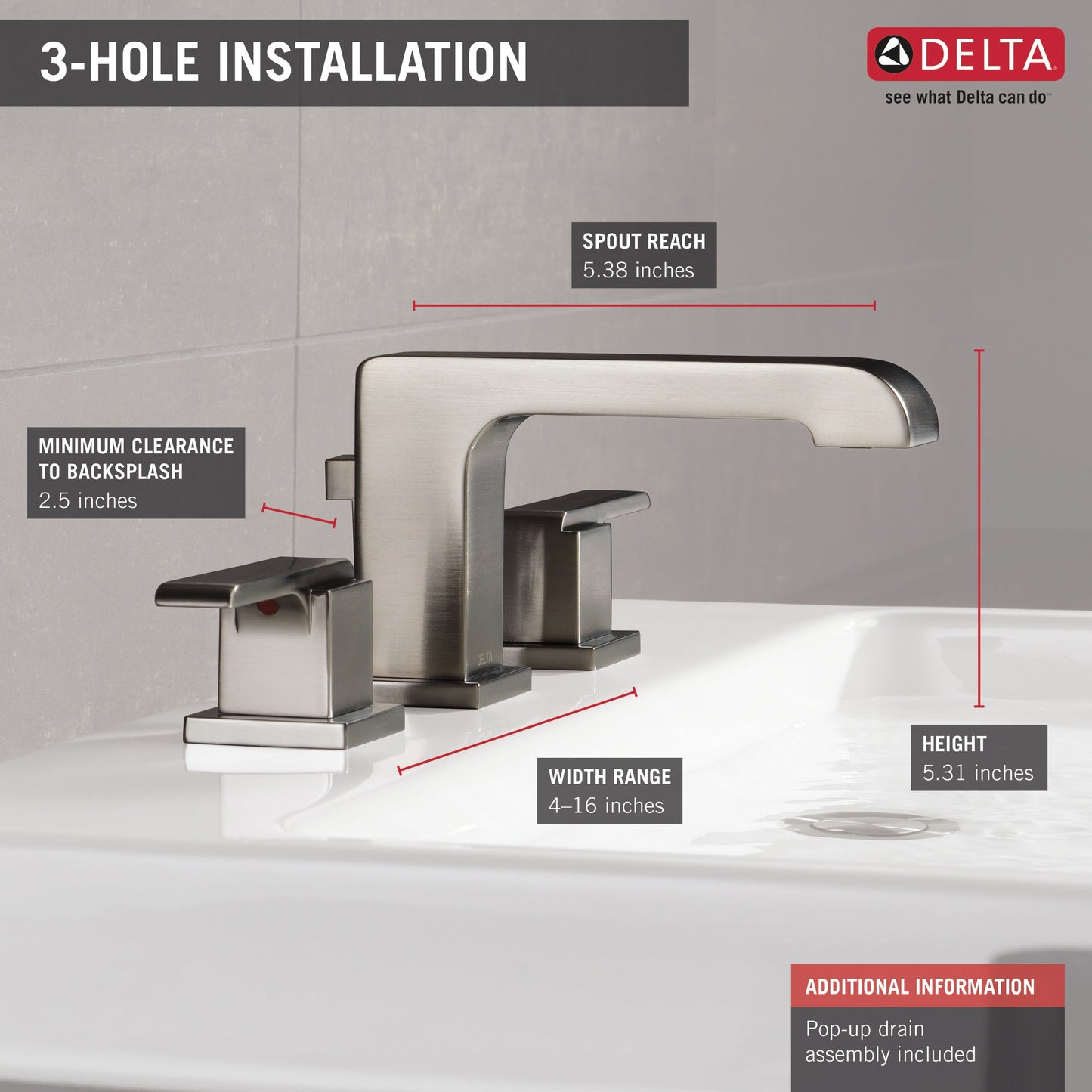 Delta Ara 3567 Two Handle Widespread Bathroom Faucet