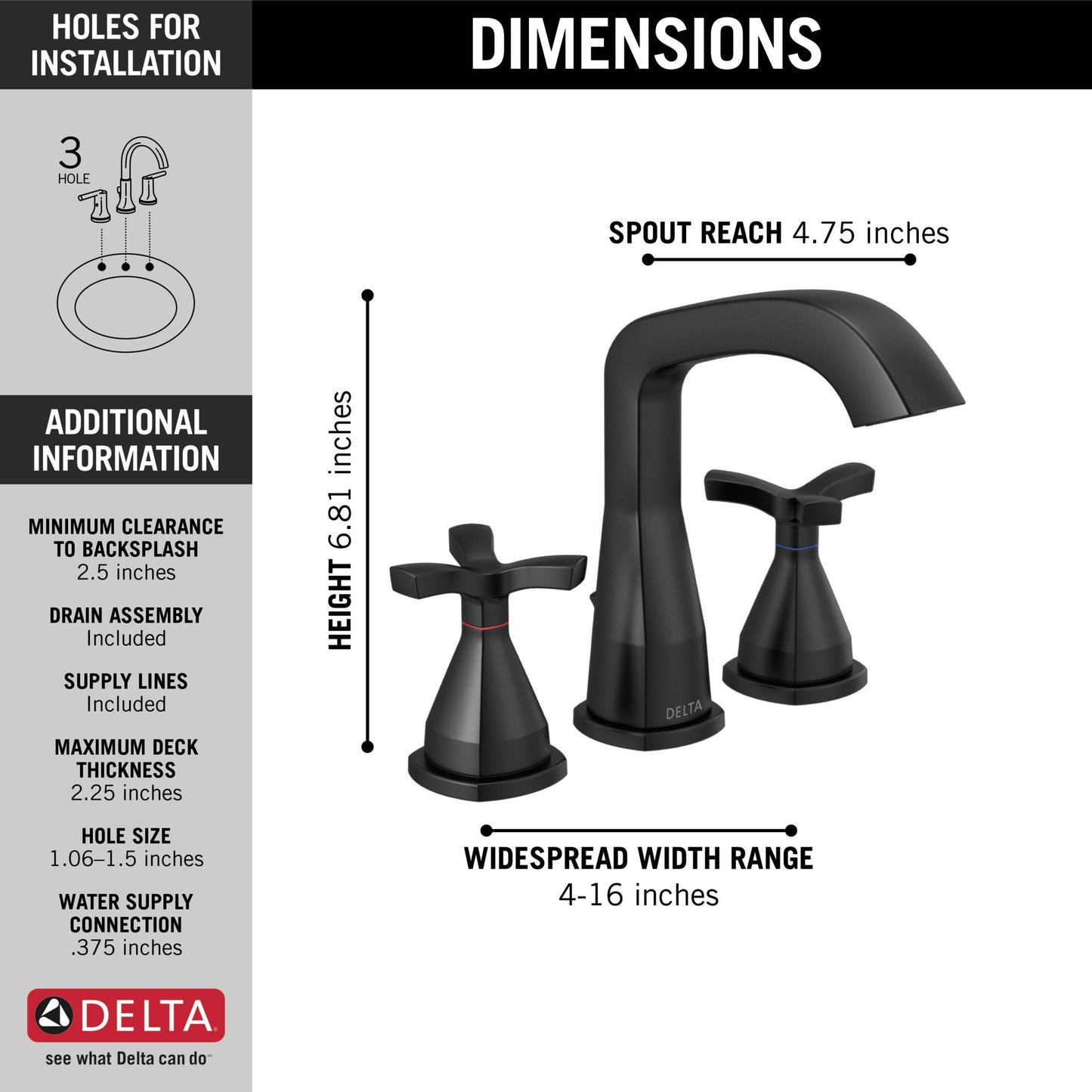 Delta Stryke 357766 Widespread Faucet