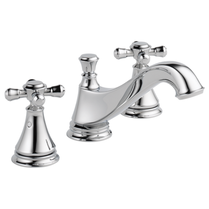 Delta Cassidy 3595LF Two Handle Widespread Bathroom Faucet - Low Arc Spout - Less Handles