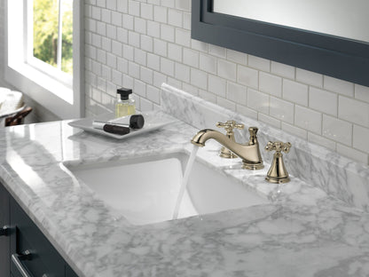 Delta Cassidy 3595LF Two Handle Widespread Bathroom Faucet - Low Arc Spout - Less Handles