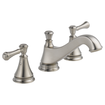 Delta Cassidy 3595LF Two Handle Widespread Bathroom Faucet - Low Arc Spout - Less Handles