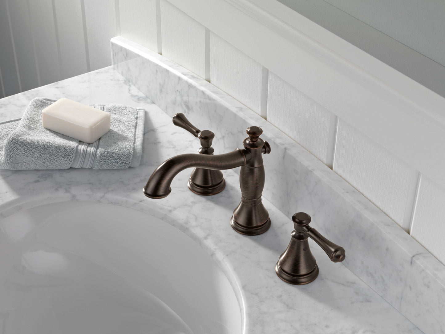 Delta Cassidy 3597LF Two Handle Widespread Bathroom Faucet