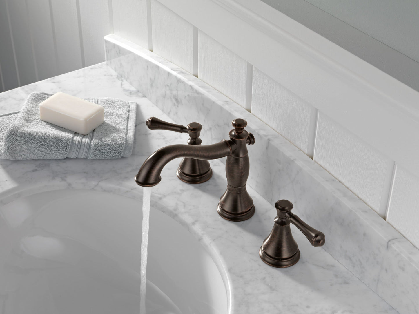 Delta Cassidy 3597LF Two Handle Widespread Bathroom Faucet