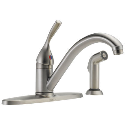 Delta 134 / 100 / 300 / 400 Series 400 Single Handle Kitchen Faucet with Spray