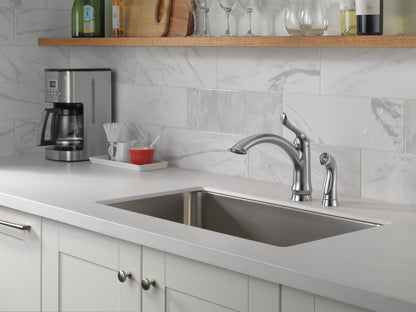 Delta Linden 4453 Single Handle Kitchen Faucet with Spray