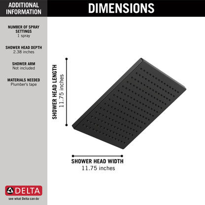 Delta Universal Showering Components 52159 Single-Setting Metal Raincan Shower Head