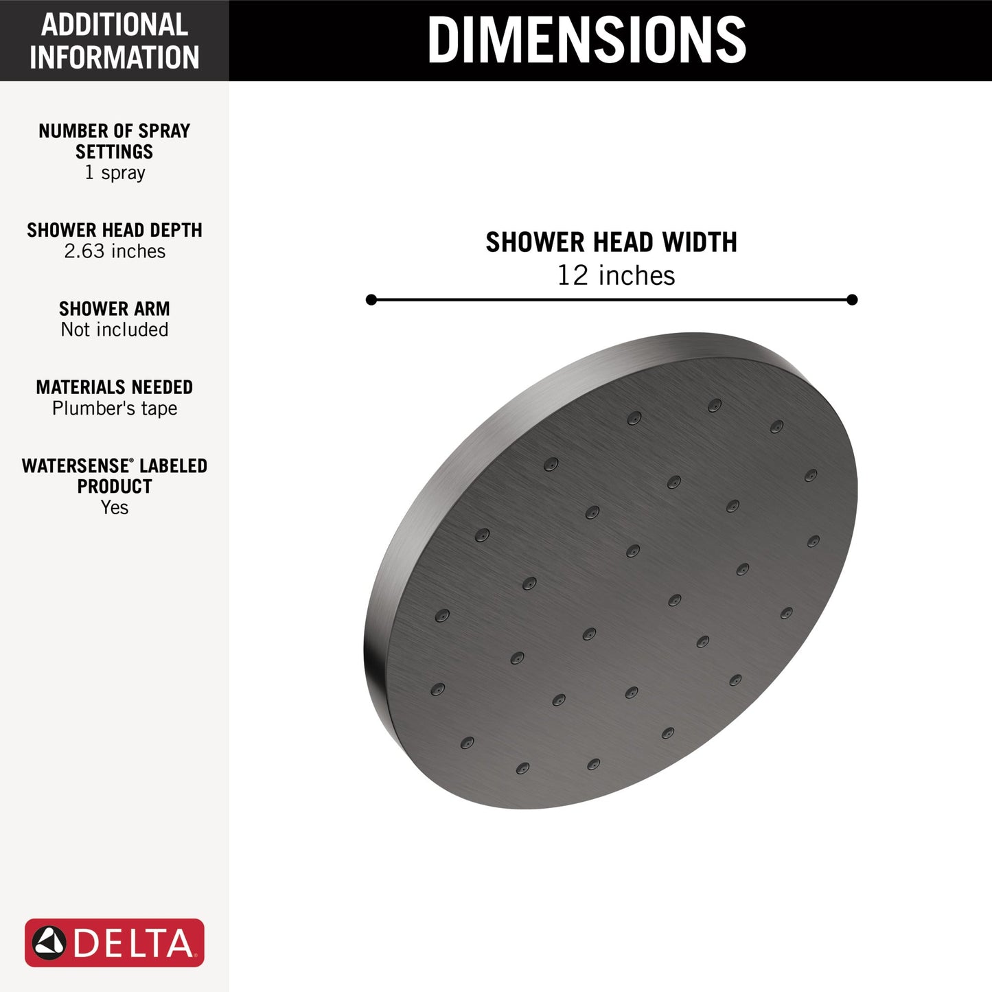 Delta Universal Showering Components 52160 H2Okinetic Single-Setting Shower Head with Ultrasoak