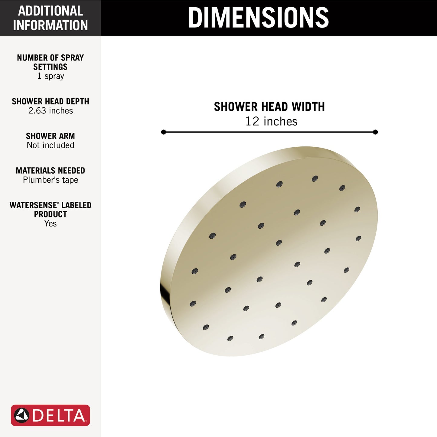 Delta Universal Showering Components 52160 H2Okinetic Single-Setting Shower Head with Ultrasoak